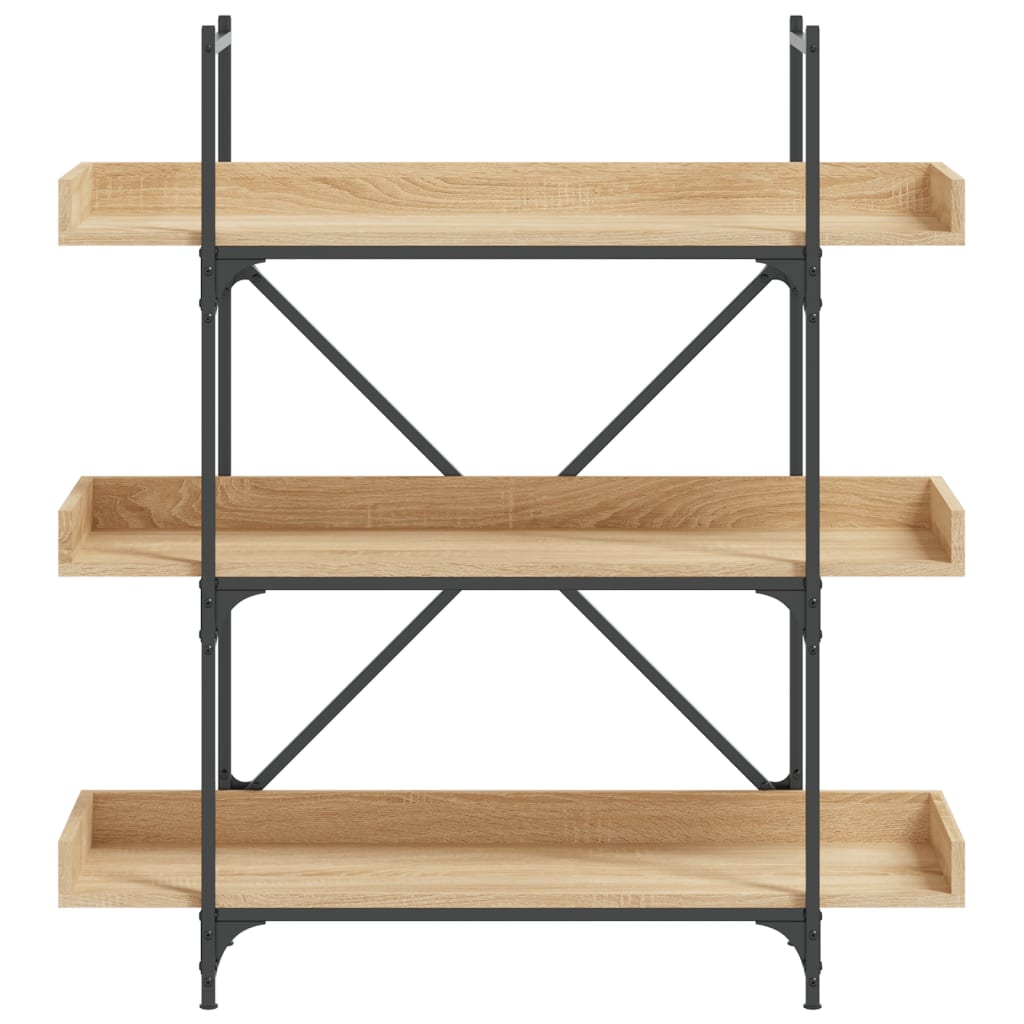 vidaXL Bookcase 3-Tier Sonoma Oak 100x33x108.5 cm Engineered Wood