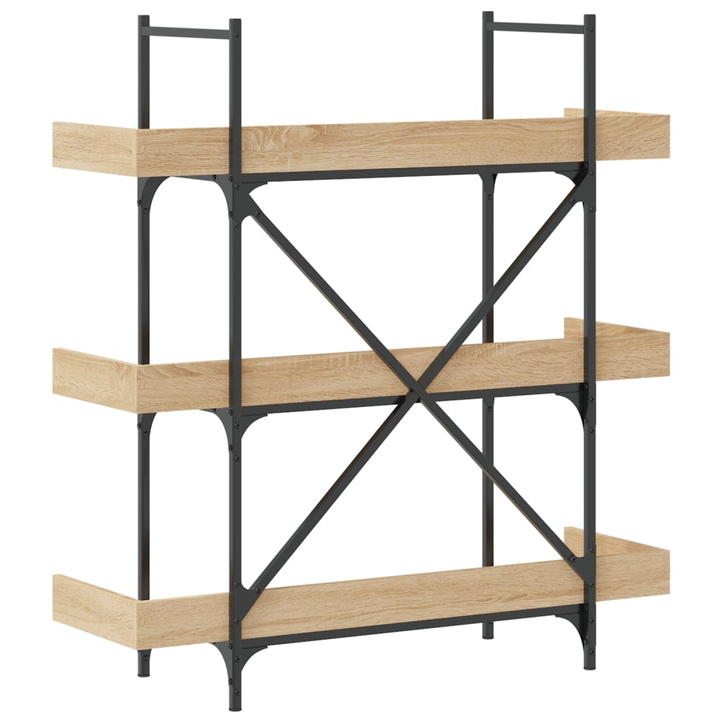 vidaXL Bookcase 3-Tier Sonoma Oak 100x33x108.5 cm Engineered Wood