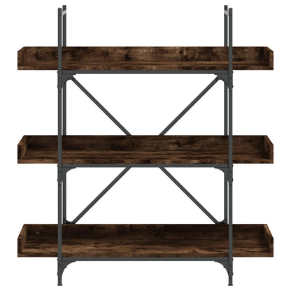 vidaXL Bookcase 3-Tier Smoked Oak 100x33x108.5 cm Engineered Wood