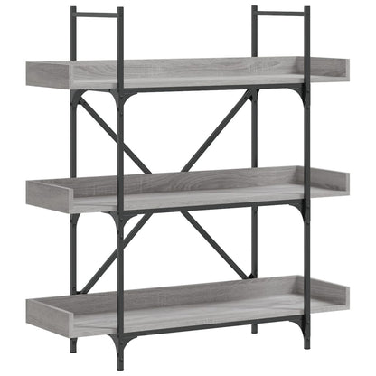 vidaXL Bookcase 3-Tier Grey Sonoma 100x33x108.5 cm Engineered Wood