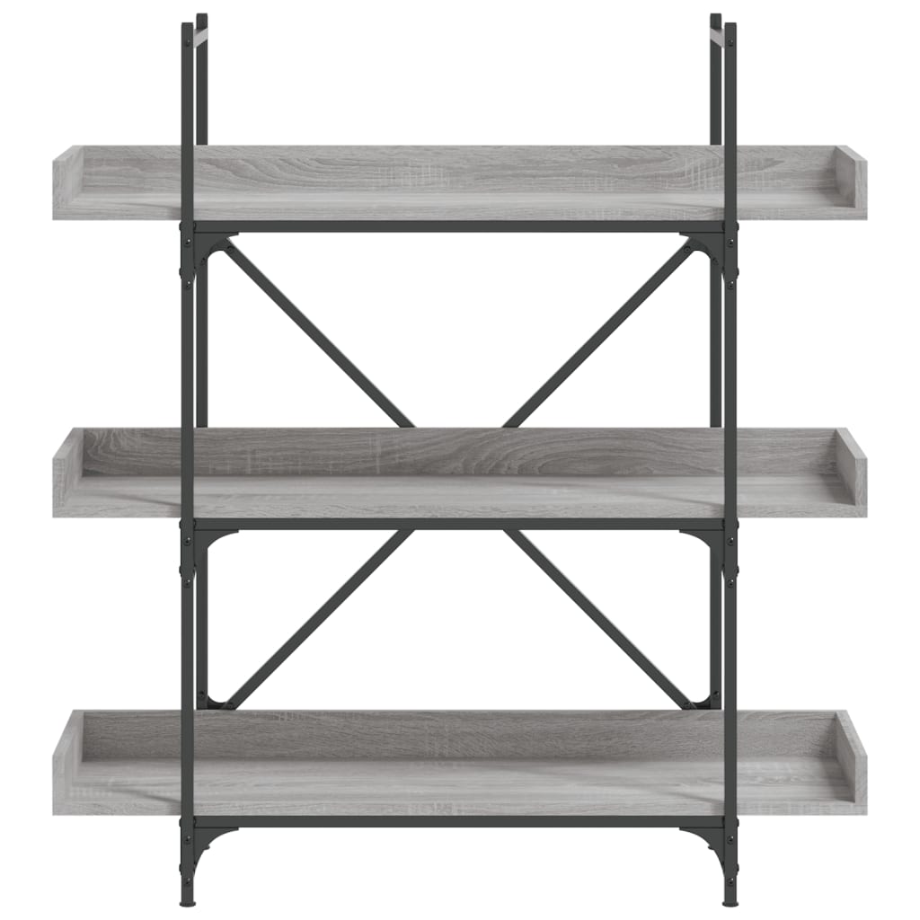 vidaXL Bookcase 3-Tier Grey Sonoma 100x33x108.5 cm Engineered Wood
