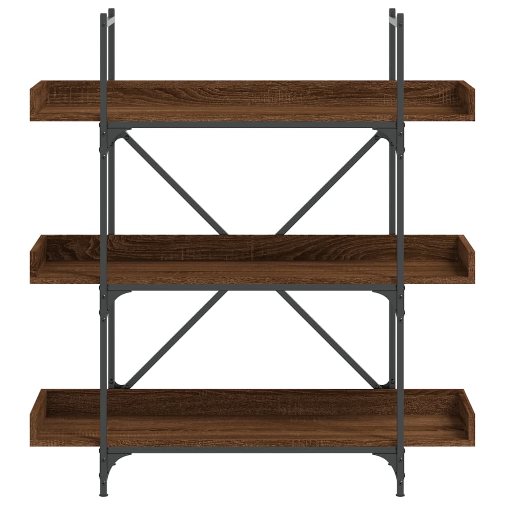 vidaXL Bookcase 3-Tier Brown Oak 100x33x108.5 cm Engineered Wood