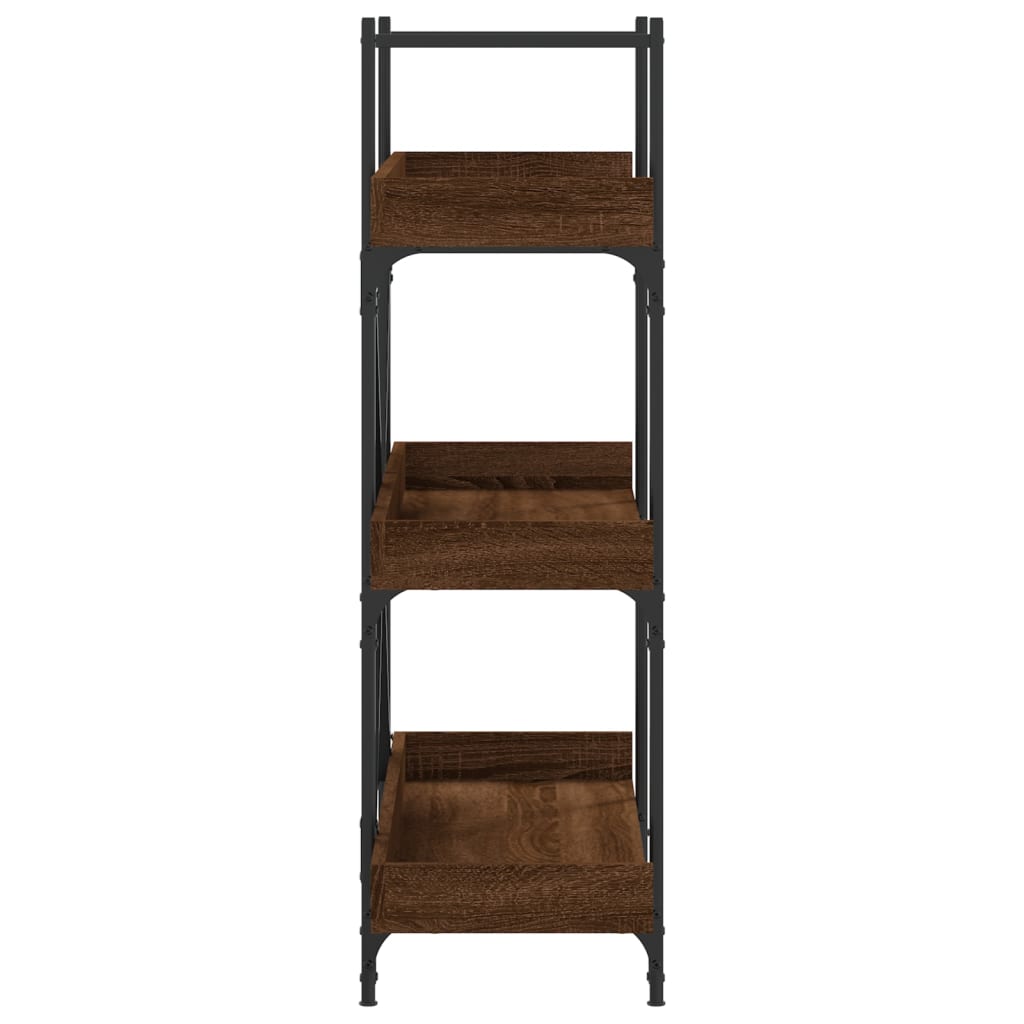 vidaXL Bookcase 3-Tier Brown Oak 100x33x108.5 cm Engineered Wood