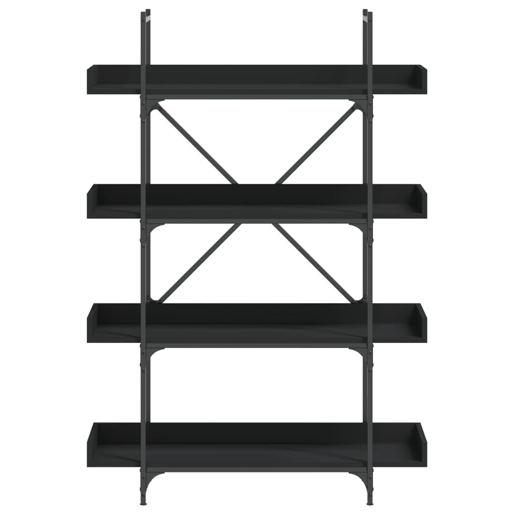 vidaXL Bookcase 4-Tier Black 100x33x145.5 cm Engineered Wood