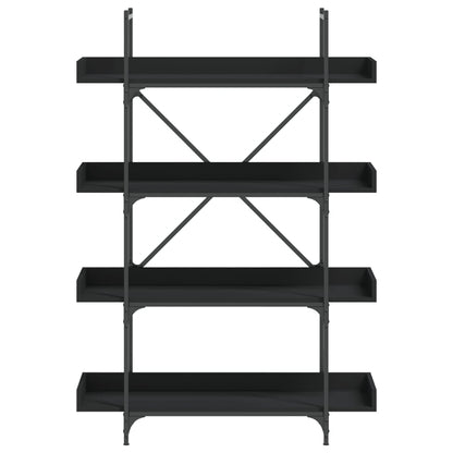 vidaXL Bookcase 4-Tier Black 100x33x145.5 cm Engineered Wood