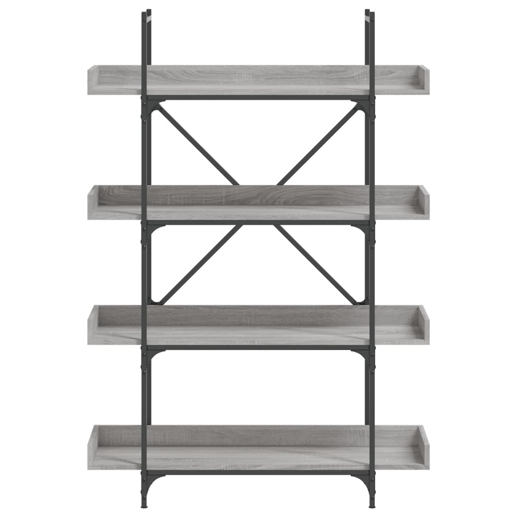 vidaXL Bookcase 4-Tier Grey Sonoma 100x33x145.5 cm Engineered Wood