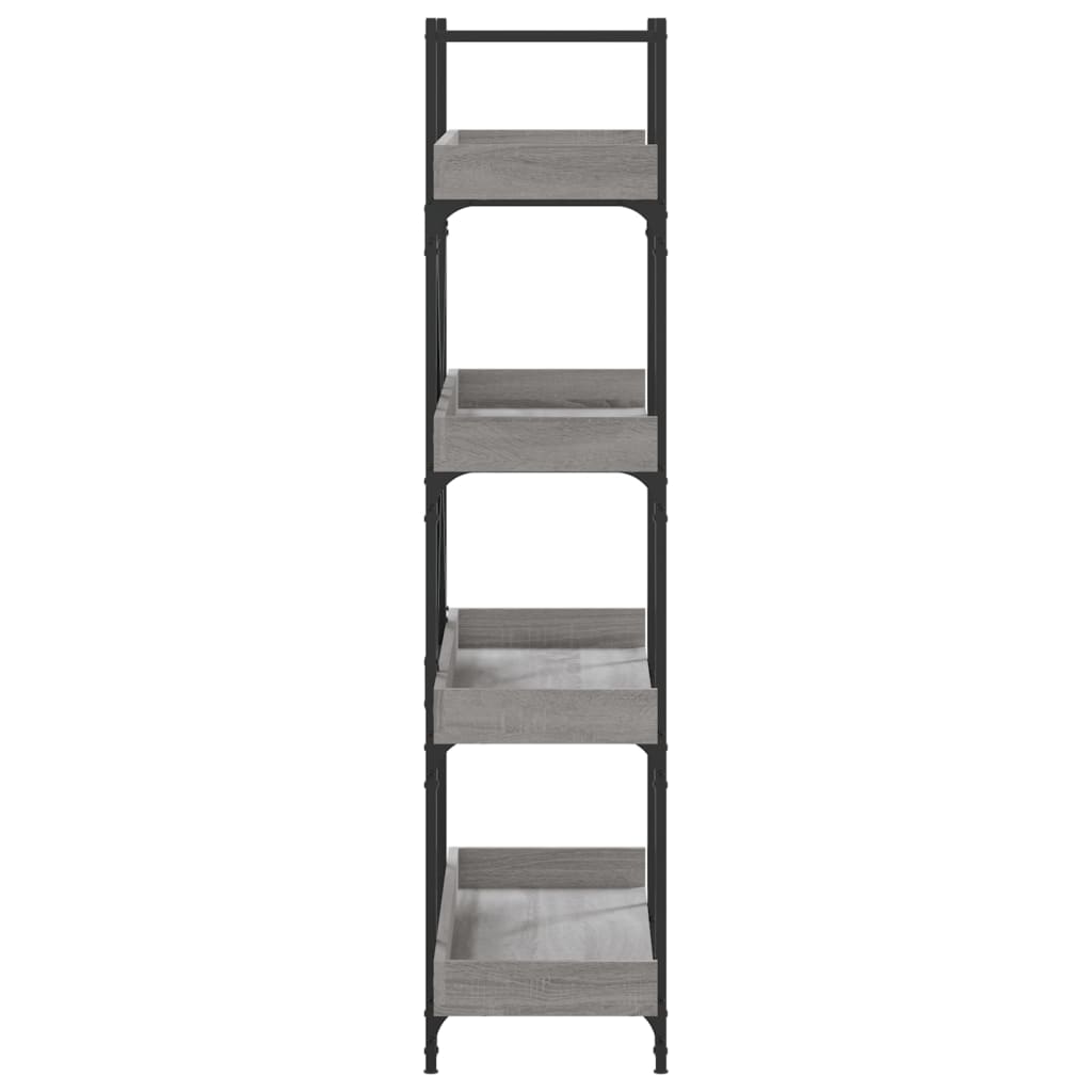 vidaXL Bookcase 4-Tier Grey Sonoma 100x33x145.5 cm Engineered Wood