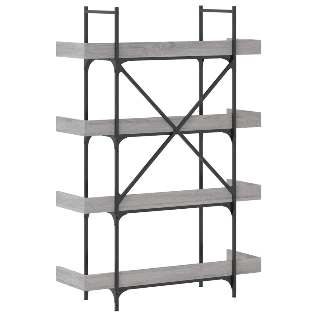 vidaXL Bookcase 4-Tier Grey Sonoma 100x33x145.5 cm Engineered Wood