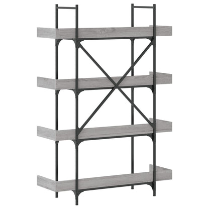 vidaXL Bookcase 4-Tier Grey Sonoma 100x33x145.5 cm Engineered Wood