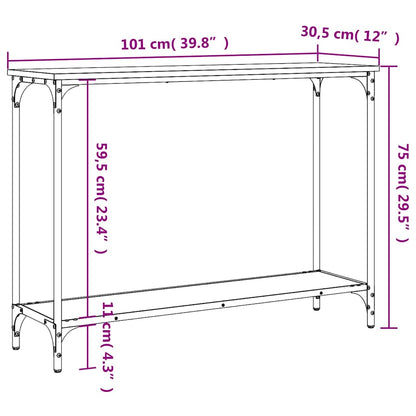 vidaXL Console Table Black 101x30,5x75 cm Engineered Wood