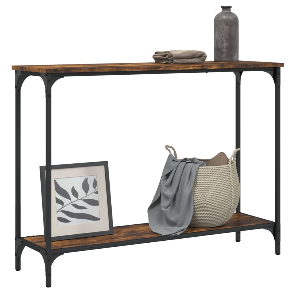 vidaXL Console Table Smoked Oak 101x30.5x75 cm Engineered Wood