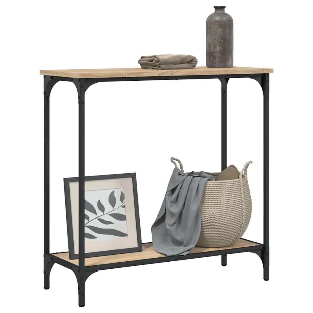 vidaXL Console Table | Sonoma Oak | Engineered Wood and Metal | Medium