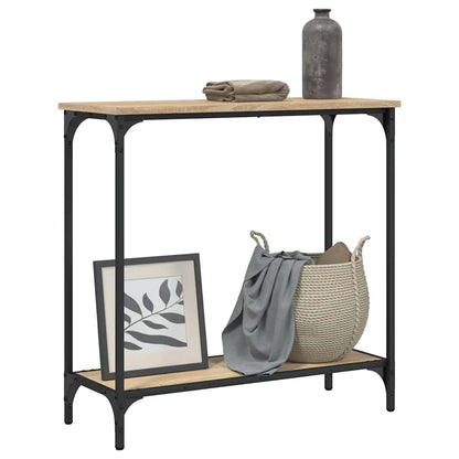 vidaXL Console Table | Sonoma Oak | Engineered Wood and Metal | Medium