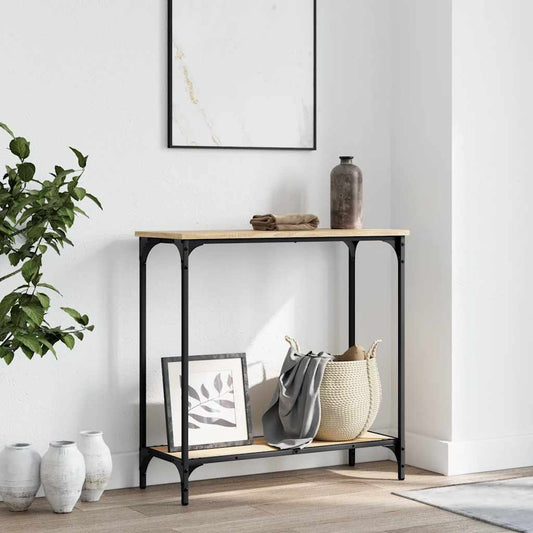 vidaXL Console Table | Sonoma Oak | Engineered Wood and Metal | Medium