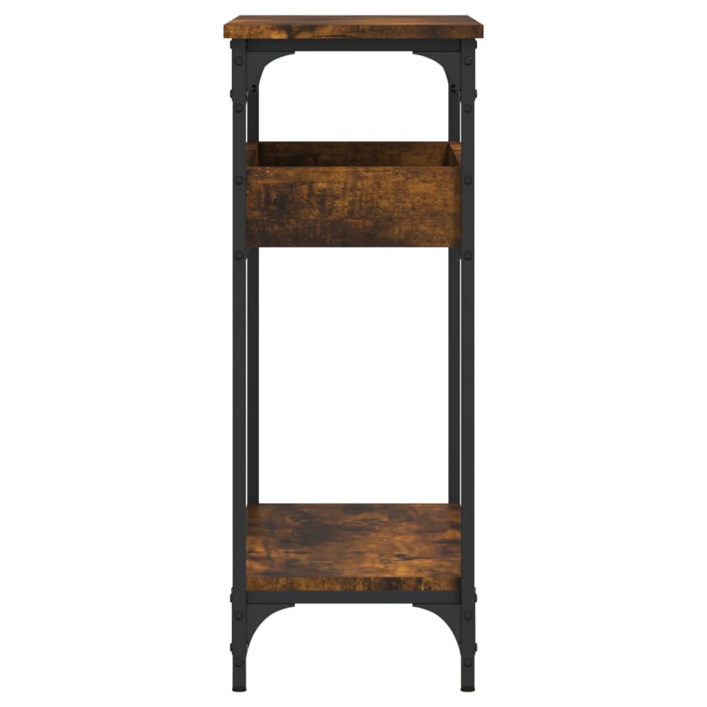 vidaXL Console Table with Shelf Smoked Oak 75x29x75cm Engineered Wood