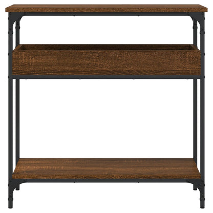 vidaXL Console Table with Shelf Brown Oak 75x29x75cm Engineered Wood