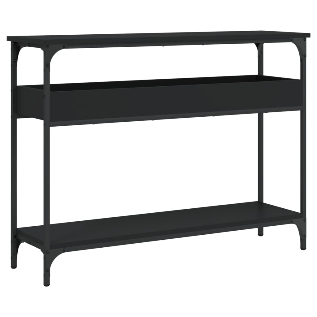 vidaXL Console Table with Shelf Black 100x29x75cm Engineered Wood