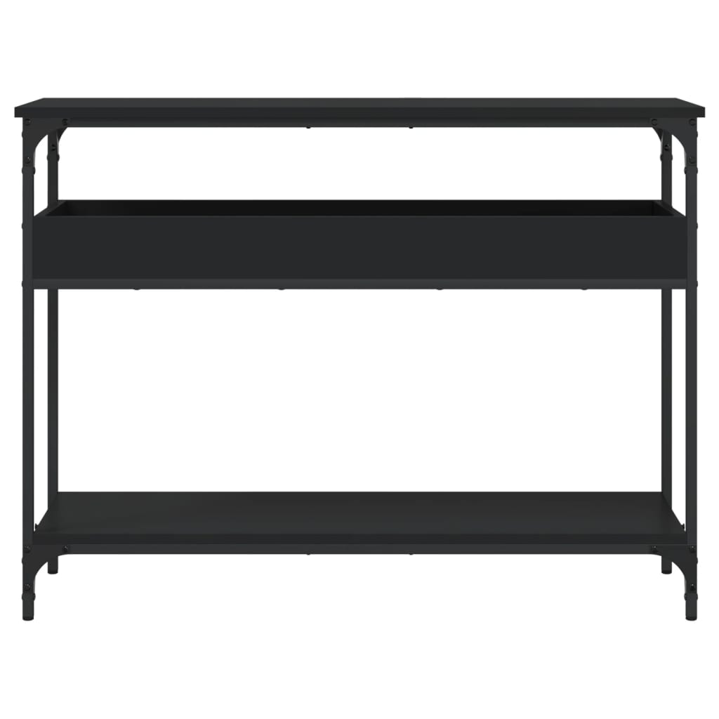 vidaXL Console Table with Shelf Black 100x29x75cm Engineered Wood