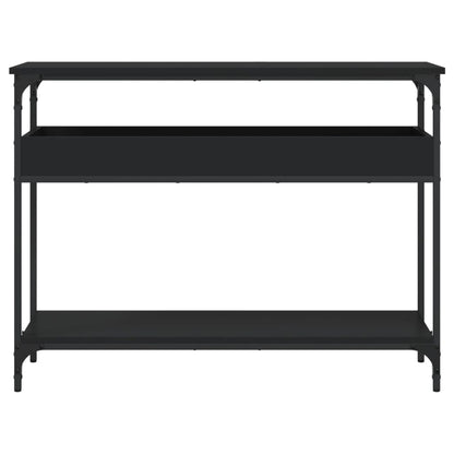 vidaXL Console Table with Shelf Black 100x29x75cm Engineered Wood