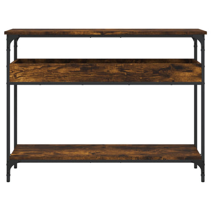 vidaXL Console Table with Shelf Smoked Oak 100x29x75cm Engineered Wood