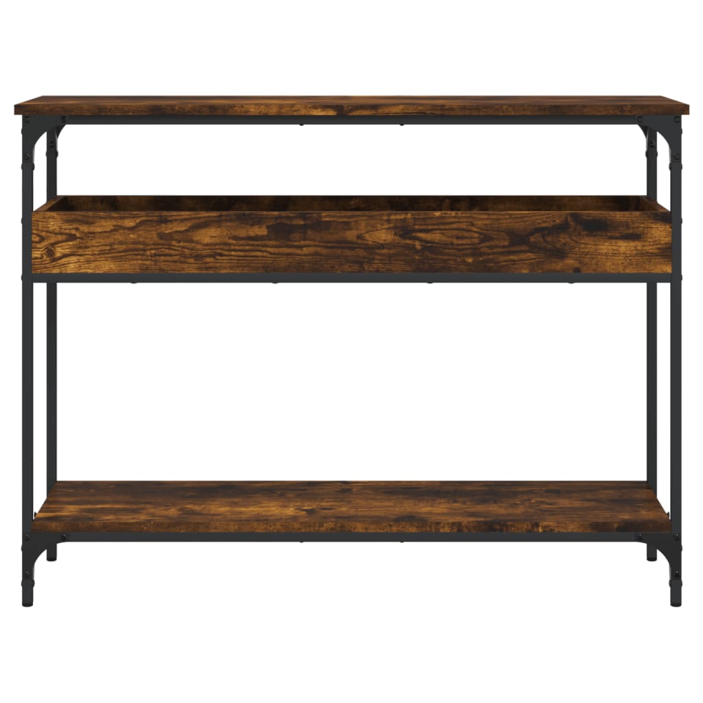 vidaXL Console Table with Shelf Smoked Oak 100x29x75cm Engineered Wood