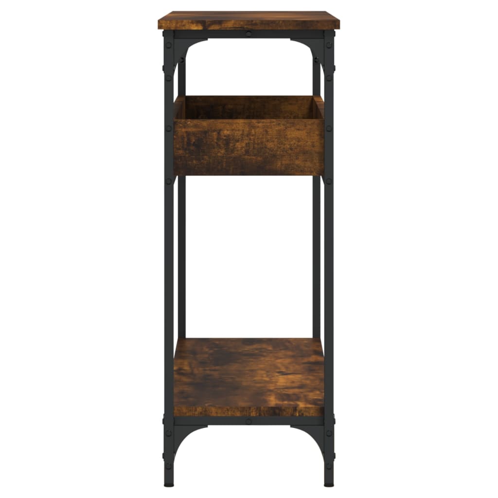 vidaXL Console Table with Shelf Smoked Oak 100x29x75cm Engineered Wood