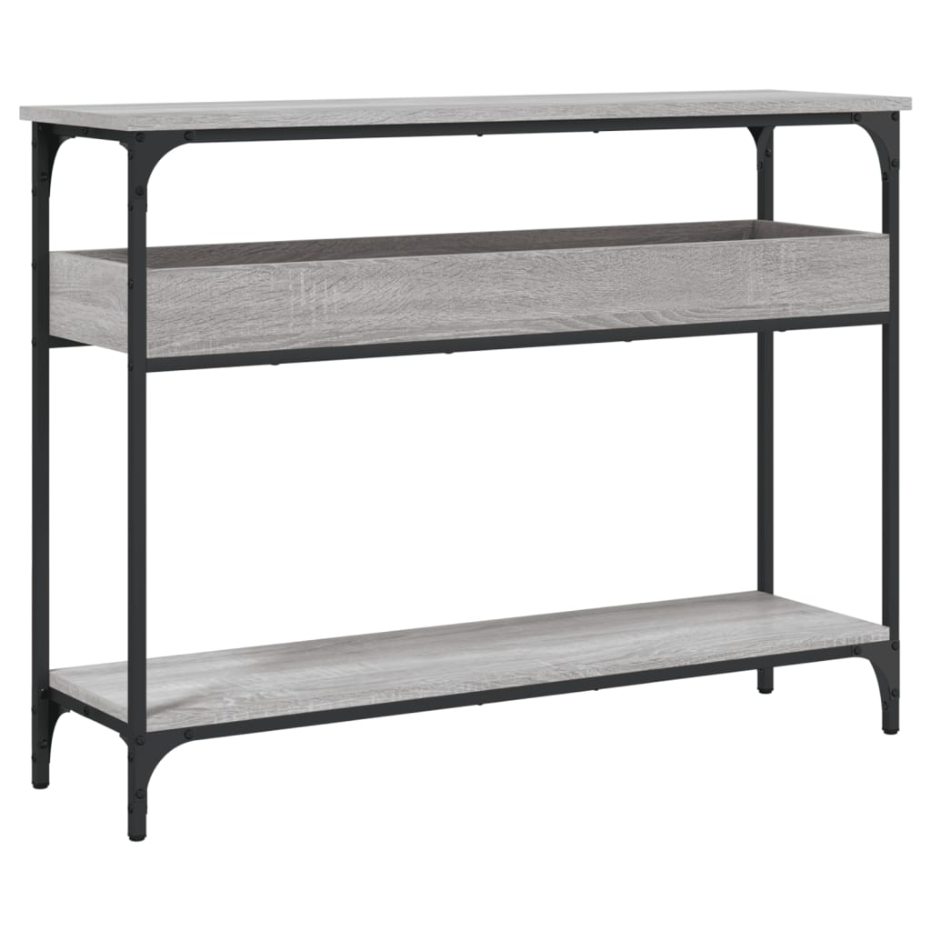 vidaXL Console Table with Shelf Grey Sonoma 100x29x75 cm