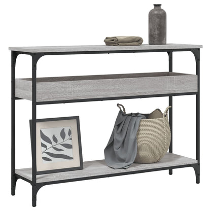vidaXL Console Table with Shelf Grey Sonoma 100x29x75 cm
