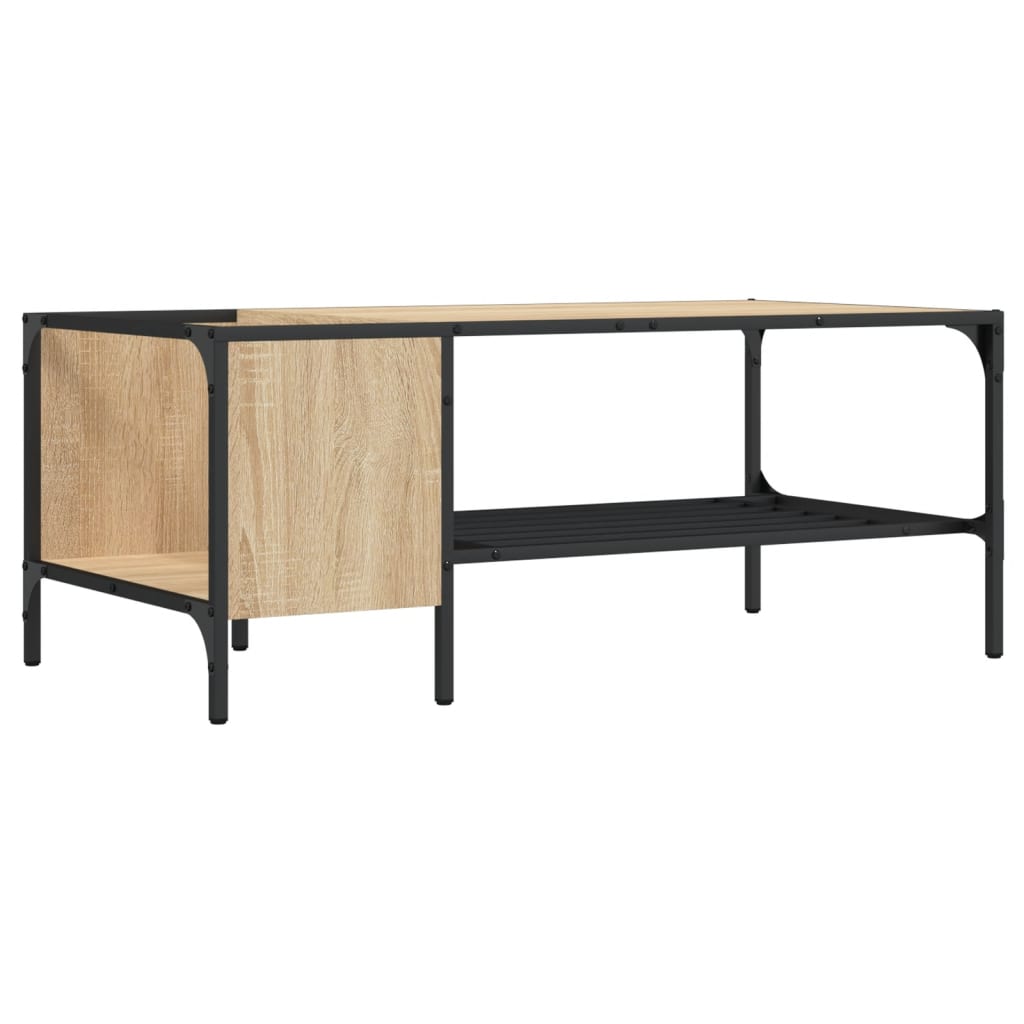 vidaXL Coffee Table with Rack Sonoma Oak 100x51x40 cm Engineered Wood