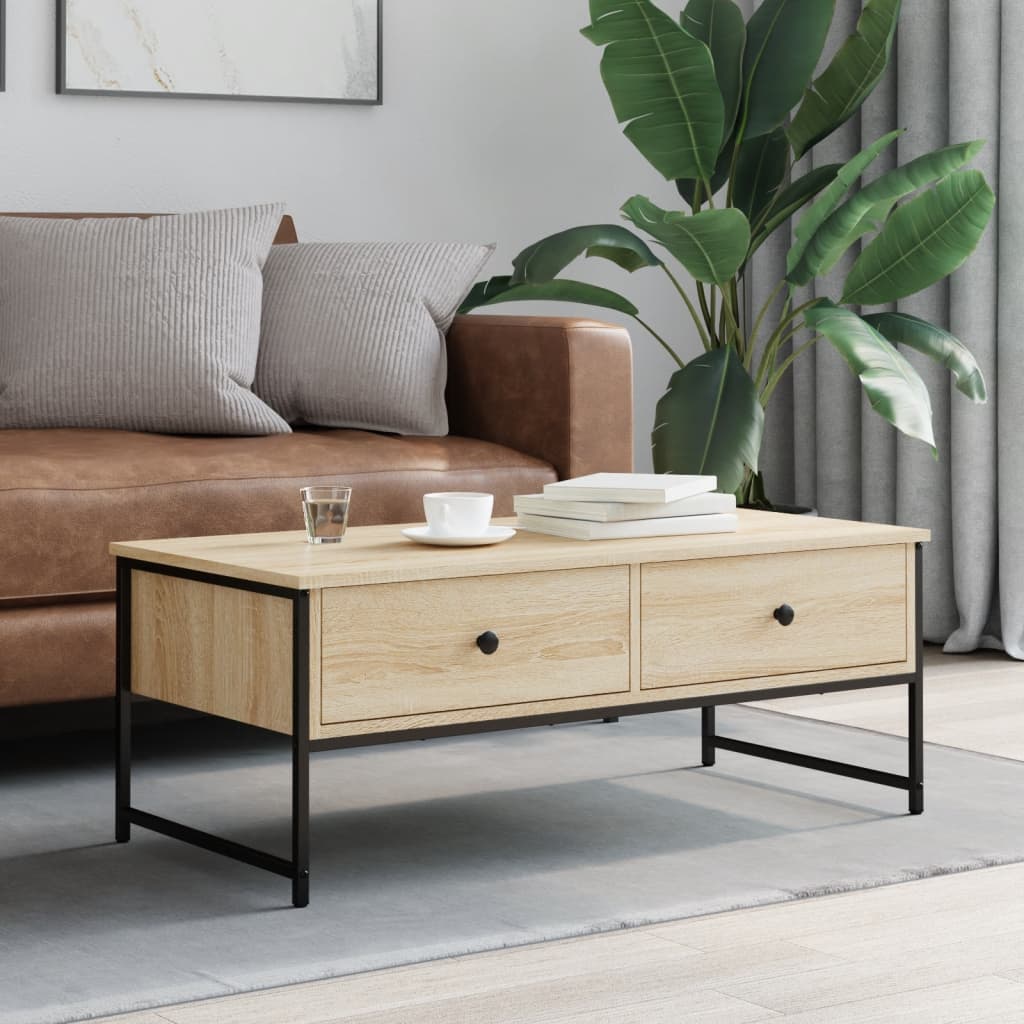 vidaXL Coffee Table Sonoma Oak 101x49x39,5 cm Engineered Wood