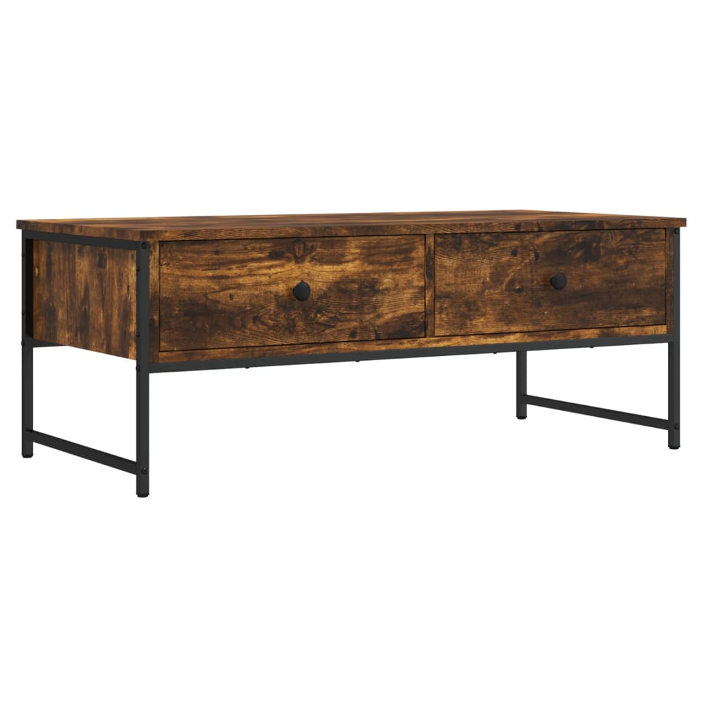 vidaXL Coffee Table Smoked Oak 101x49x39,5 cm Engineered Wood