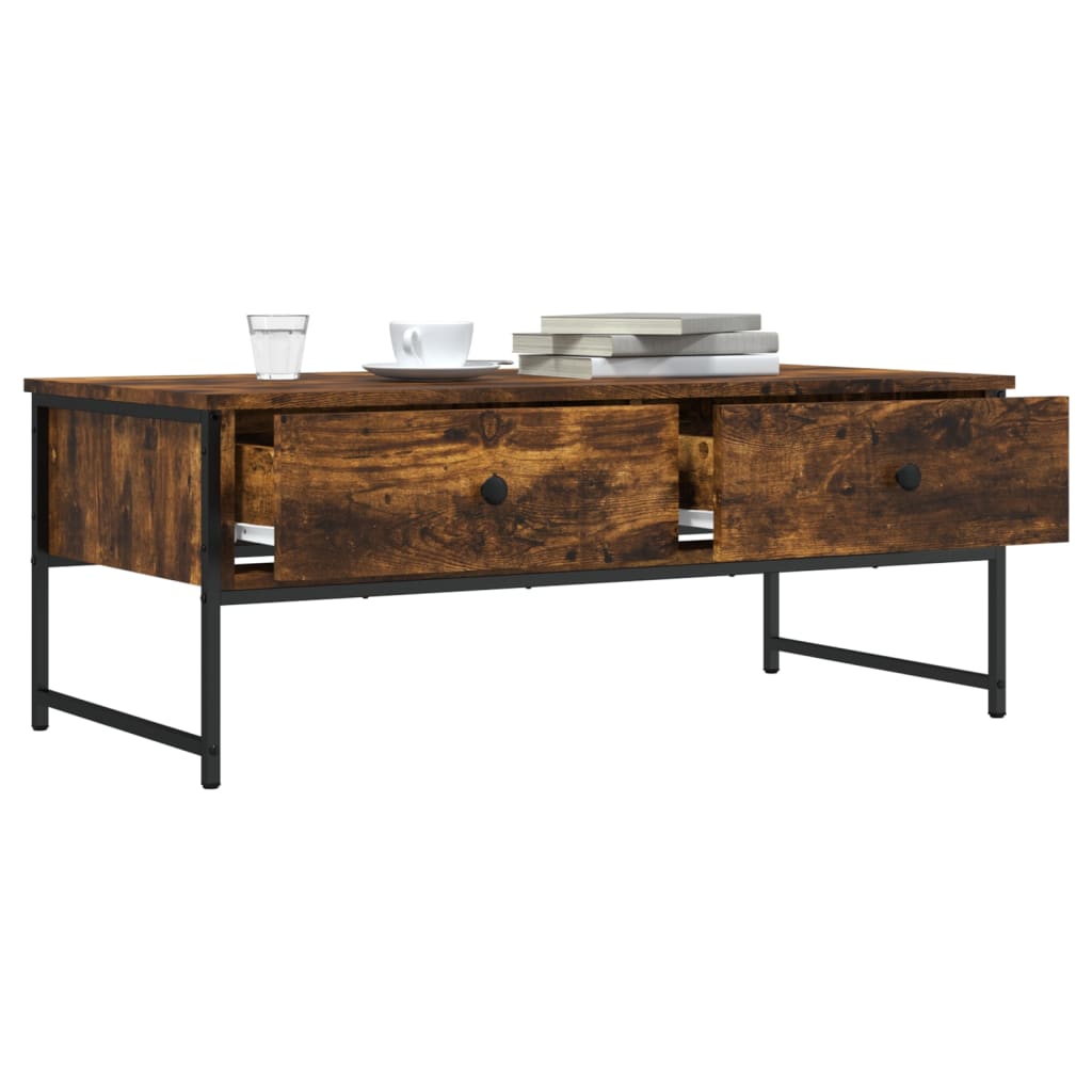 vidaXL Coffee Table Smoked Oak 101x49x39,5 cm Engineered Wood