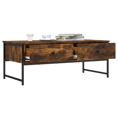 vidaXL Coffee Table Smoked Oak 101x49x39,5 cm Engineered Wood