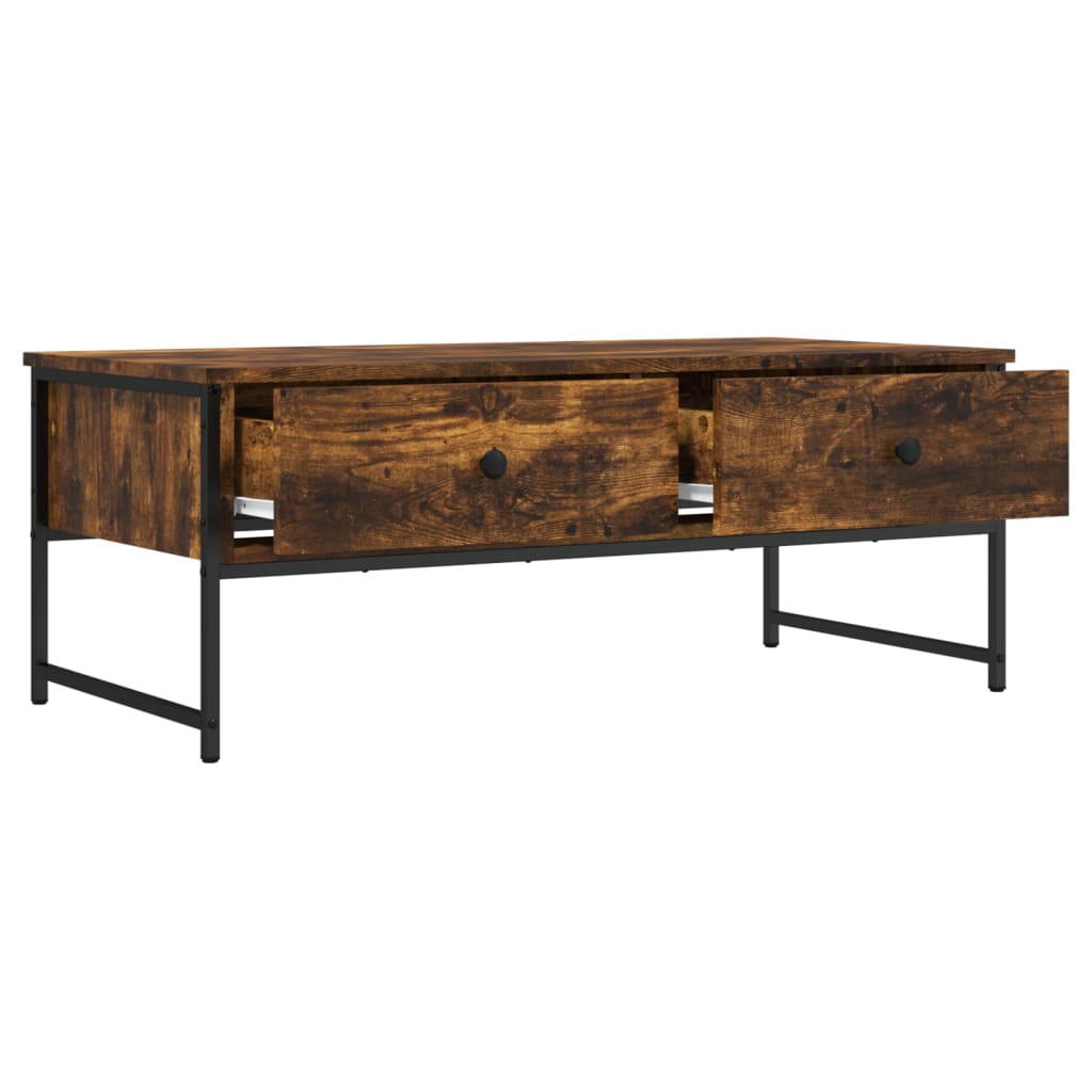 vidaXL Coffee Table Smoked Oak 101x49x39,5 cm Engineered Wood