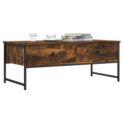 vidaXL Coffee Table Smoked Oak 101x49x39,5 cm Engineered Wood