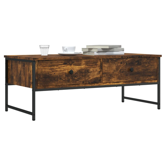 vidaXL Coffee Table Smoked Oak 101x49x39,5 cm Engineered Wood