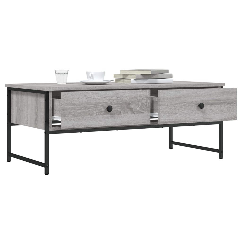 vidaXL Coffee Table Grey Sonoma 101x49x39,5 cm Engineered Wood