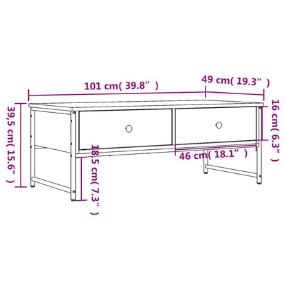 vidaXL Coffee Table Brown Oak 101x49x39,5 cm Engineered Wood