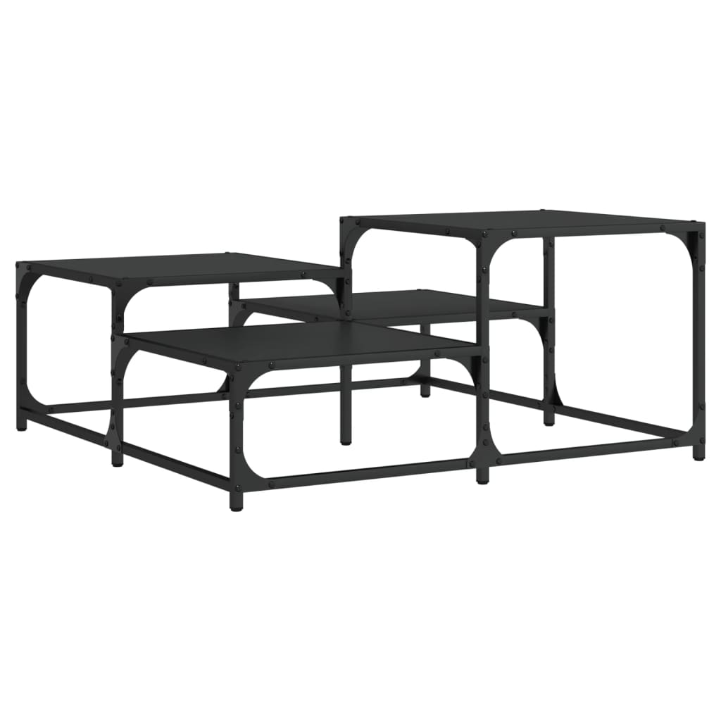 vidaXL Coffee Table Black 87.5x87.5x40 cm Engineered Wood
