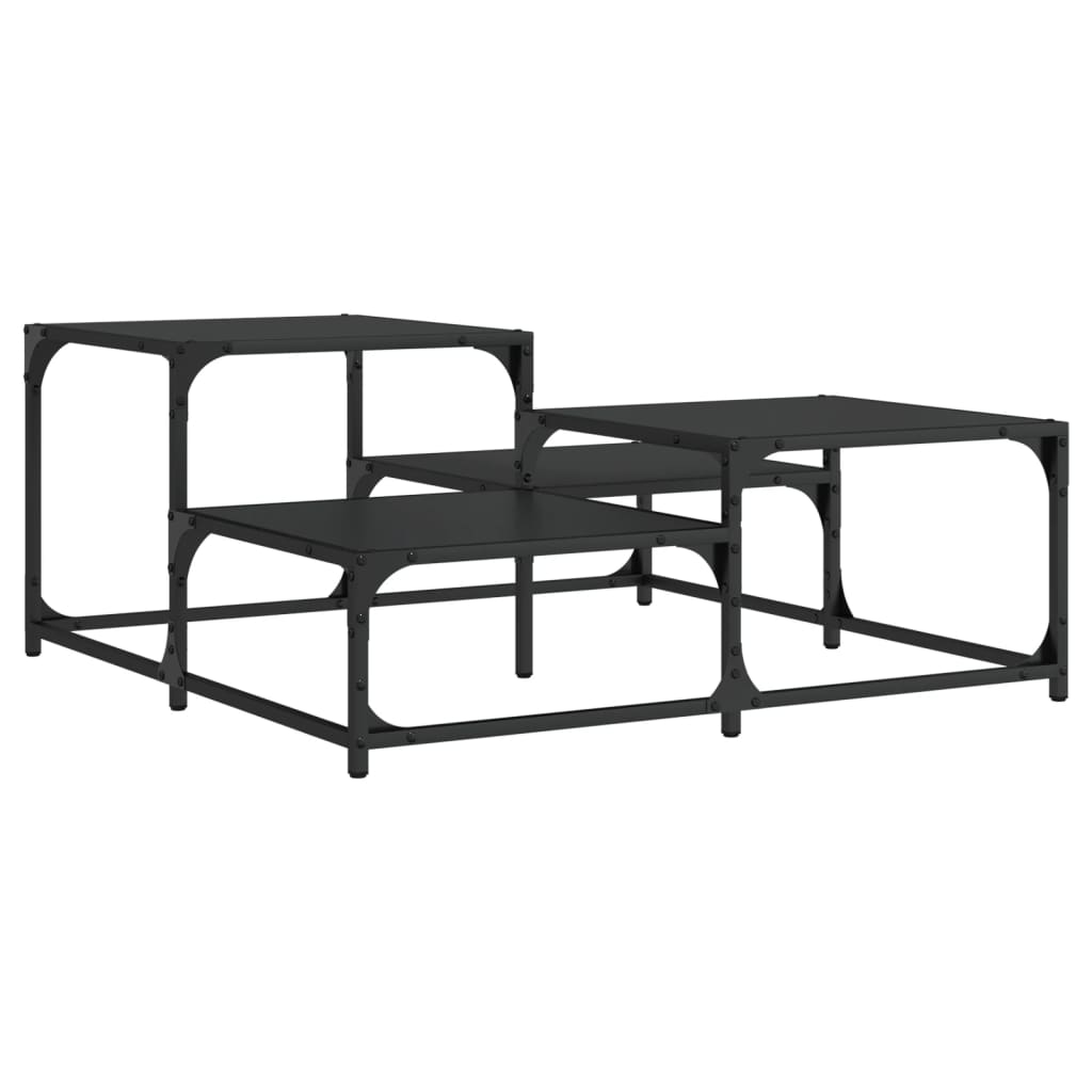 vidaXL Coffee Table Black 87.5x87.5x40 cm Engineered Wood