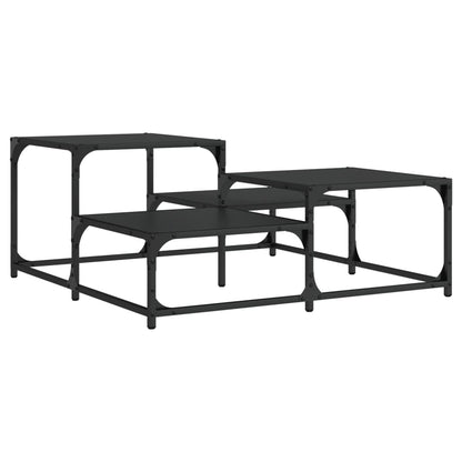vidaXL Coffee Table Black 87.5x87.5x40 cm Engineered Wood