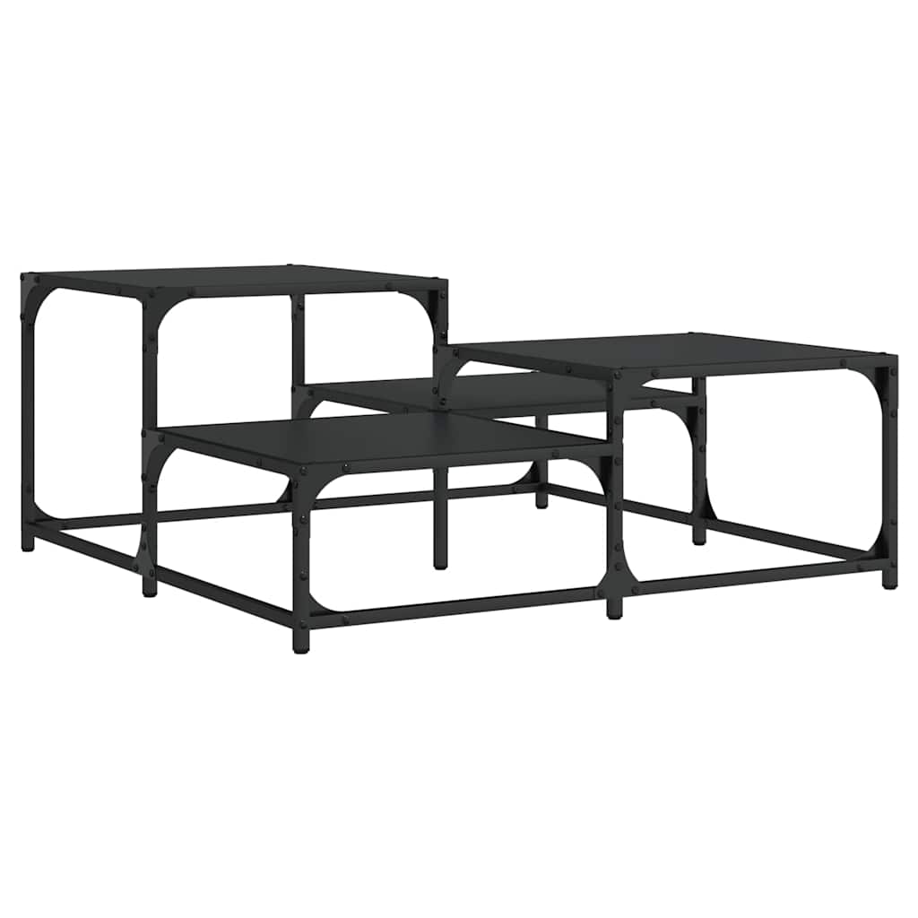 vidaXL Coffee Table Black 87,5x87,5x40 cm Engineered Wood