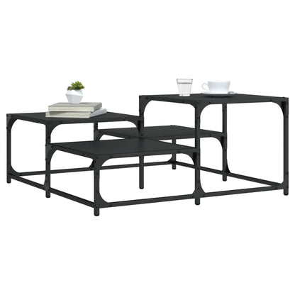 vidaXL Coffee Table Black 87.5x87.5x40 cm Engineered Wood