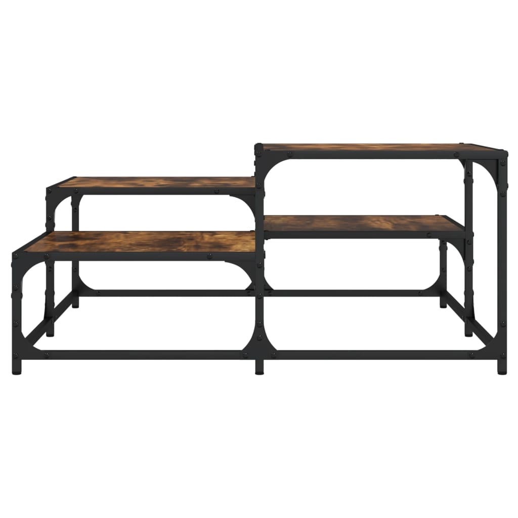 vidaXL Coffee Table Smoked Oak 87,5x87,5x40 cm Engineered Wood