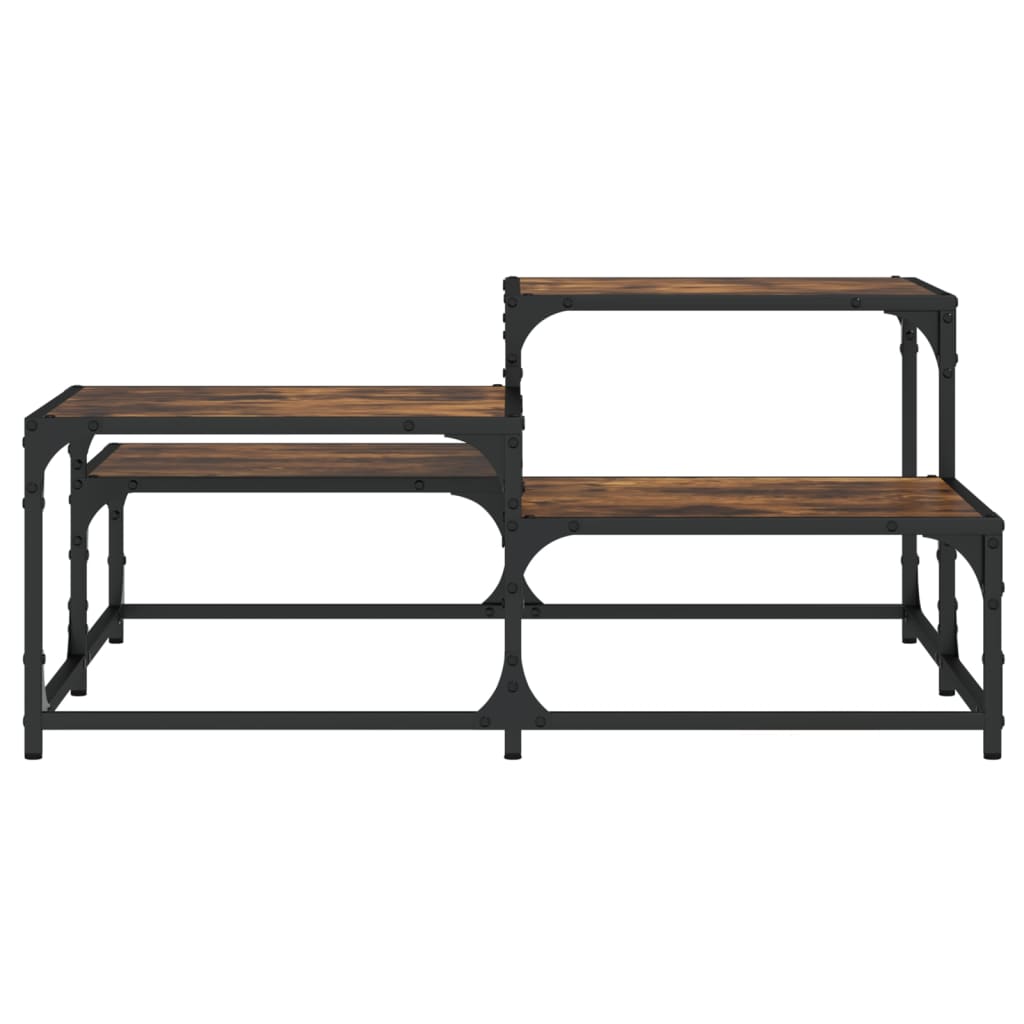 vidaXL Coffee Table Smoked Oak 87,5x87,5x40 cm Engineered Wood
