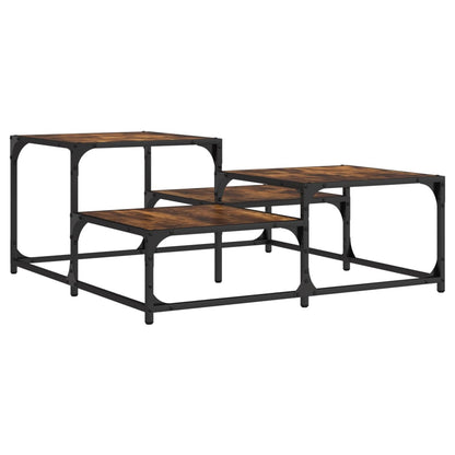 vidaXL Coffee Table Smoked Oak 87.5x87.5x40 cm Engineered Wood