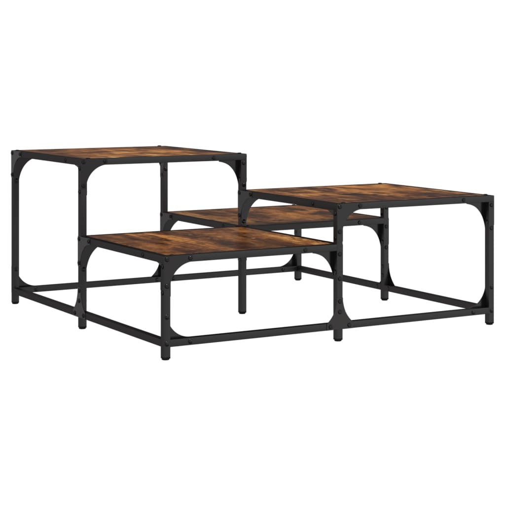 vidaXL Coffee Table Smoked Oak 87,5x87,5x40 cm Engineered Wood