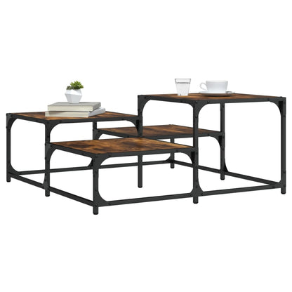 vidaXL Coffee Table Smoked Oak 87.5x87.5x40 cm Engineered Wood