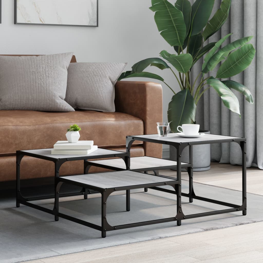 vidaXL Coffee Table Grey Sonoma 87,5x87,5x40 cm Engineered Wood
