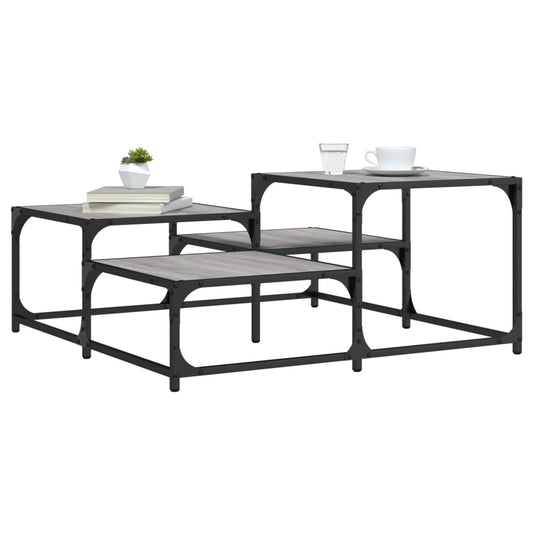 vidaXL Coffee Table Grey Sonoma 87.5x87.5x40 cm Engineered Wood